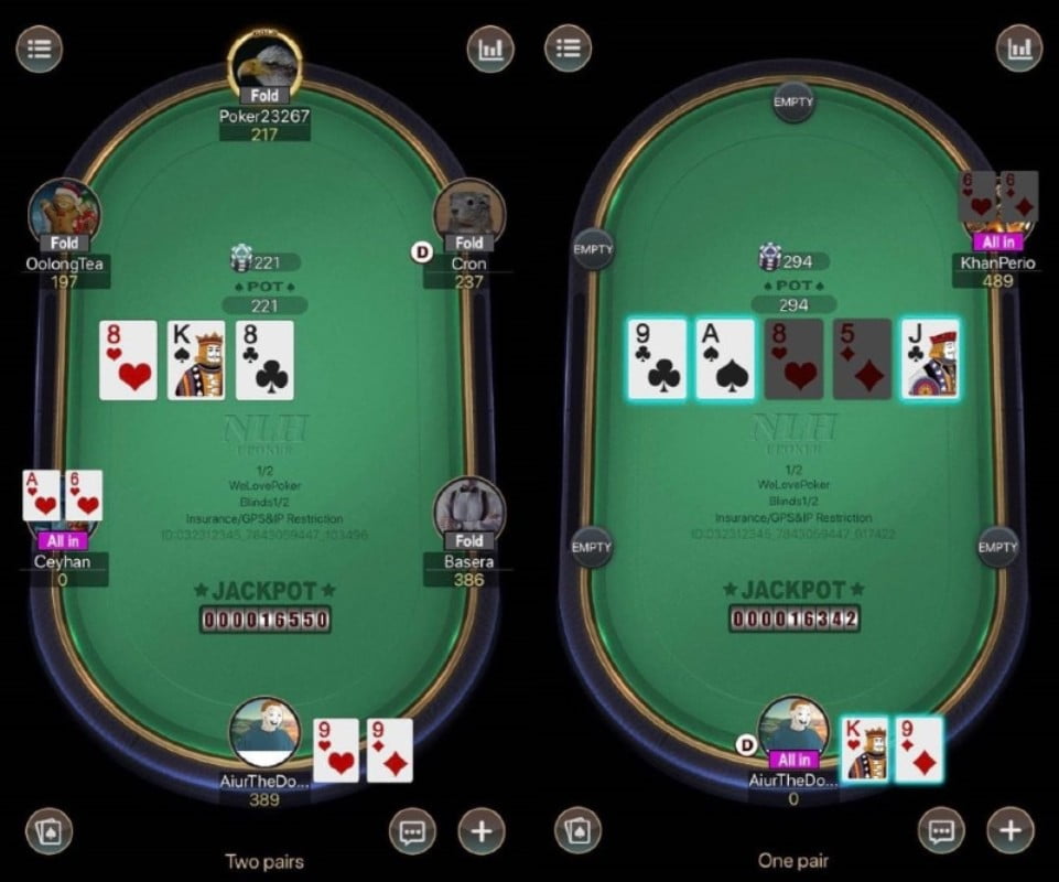 Upoker tables