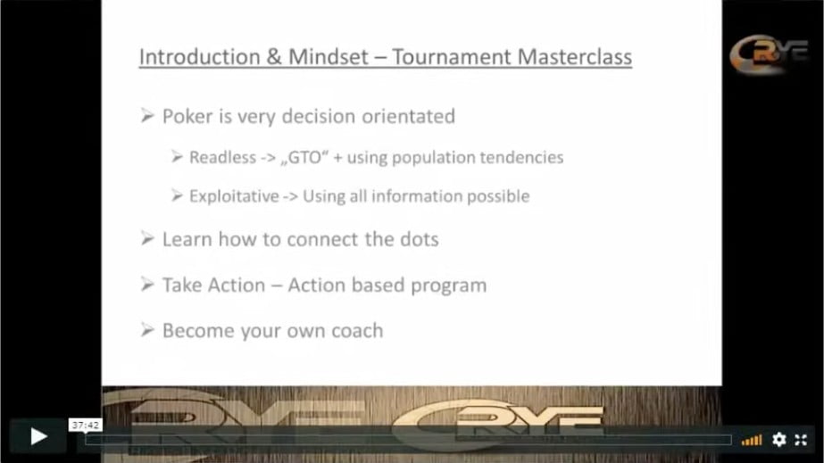 Tournament Masterclass Course Content